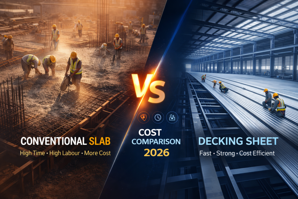 Decking Sheet vs Conventional Slab – Cost Comparison 2026